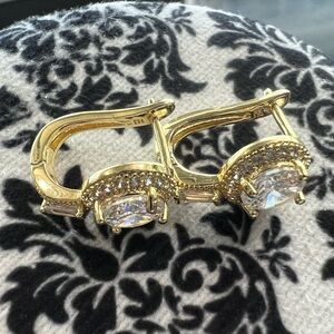 Crystal huggy hoop earrings